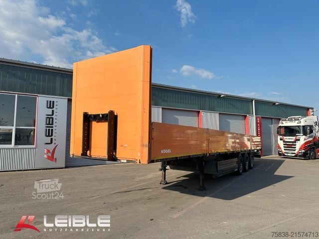 Remorque semi-plateforme de travail KÖGEL SN 24*Bordwand Baustoff *Rungentaschen*SAF Achse