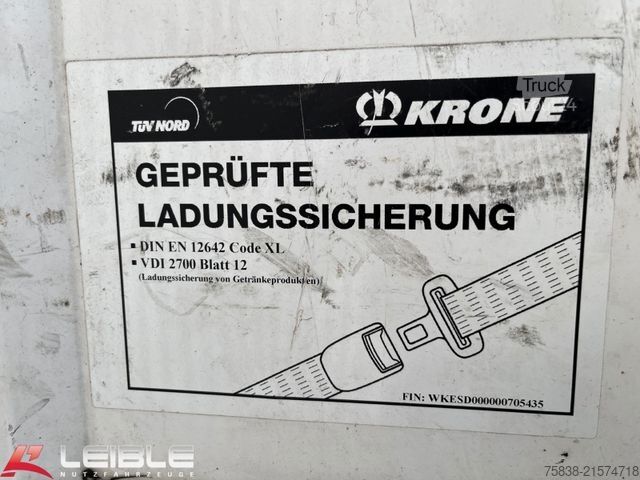 Semi-remorque bâchée KRONE SD*Tautliner*Code XL+Getränke*Liftachse*SAF*