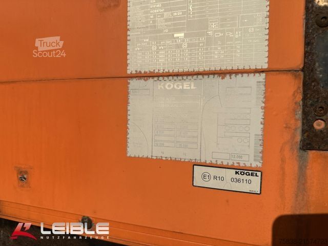 Remorque semi-ouverte KÖGEL SN 24*Bordwand Baustoff *Rungentaschen*SAF Achse