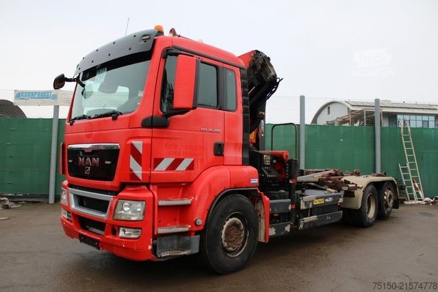 Camión portacontenedores de gancho MAN 26.480 6x2 KRAN PALFINGER Nr: 249