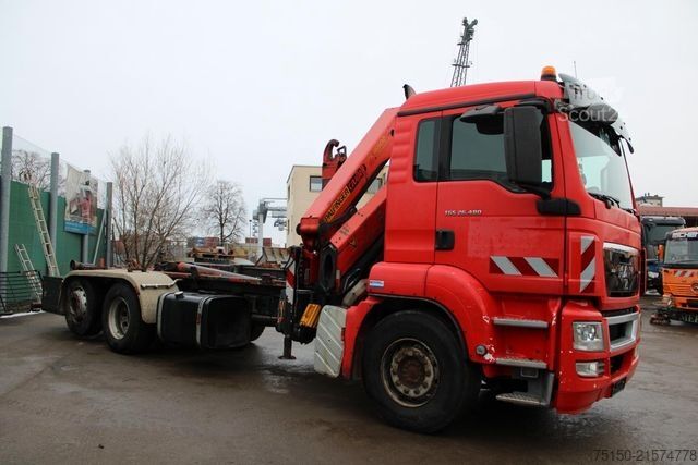 Camión portacontenedores de gancho MAN 26.480 6x2 KRAN PALFINGER Nr: 249