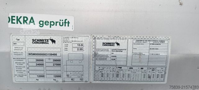 Semi-remorque bâchée SCHMITZ CARGOBULL Liftachse, Edscha, Rahmen verzinkt, 385/65