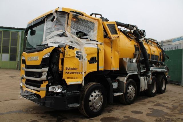 Wywrotka próżniowa SCANIA G 450 8x4 - UNFALL - KANALREINIGER - Nr.: 014