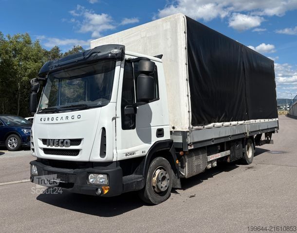 Flatbed truck with tarp IVECO Eurocargo 100E21 E6 LBW-Bär  Klima,