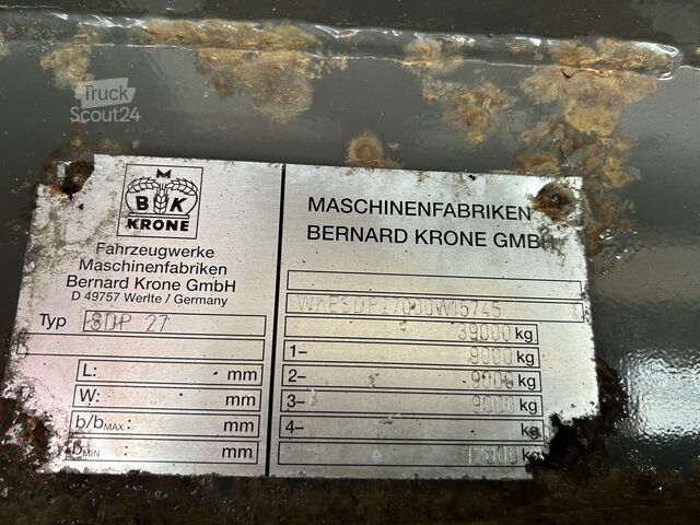 Kovček Krone SDP 27 / Box - Confectie / 3 axle BPW Drum / NL...