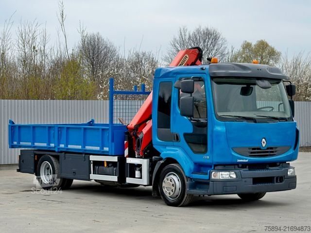 Kamyon üzerine monteli vinç RENAULT MIDLUM 220 *TIPPER 4,20m *PK 8502 B * TOPZUSTAND