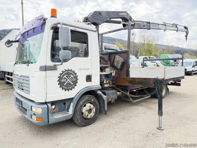 Tovornjak s ploščadjo MAN TGL 12.240 4X2BL PRITSCHE+KRAN HMF 910-K*2007*