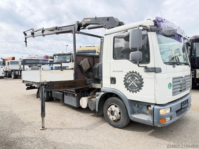 Tovornjak s ploščadjo MAN TGL 12.240 4X2BL PRITSCHE+KRAN HMF 910-K*2007*