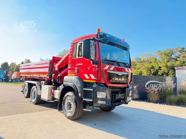 Тристранен самосвал MAN TGS 28.440 6x4-4 ALLRAD KRAN 16m KIPPER