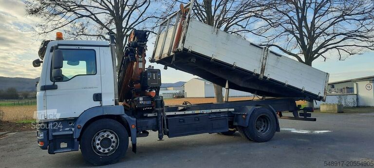 Wywrotka z żurawiem MAN TGM 18.240PS 4x2 3.S-Kipper mit Kran