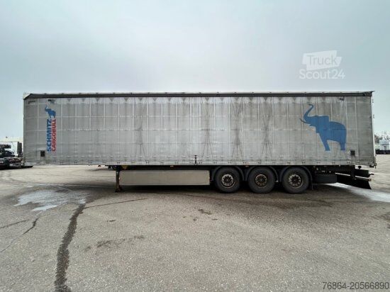 Otevřený návěs s plachtou SCHMITZ SCB, GETRäNKEAUFLIEGER, LIFTACHSE, PALETTENKASTEN, XL-ZERTIFKAT