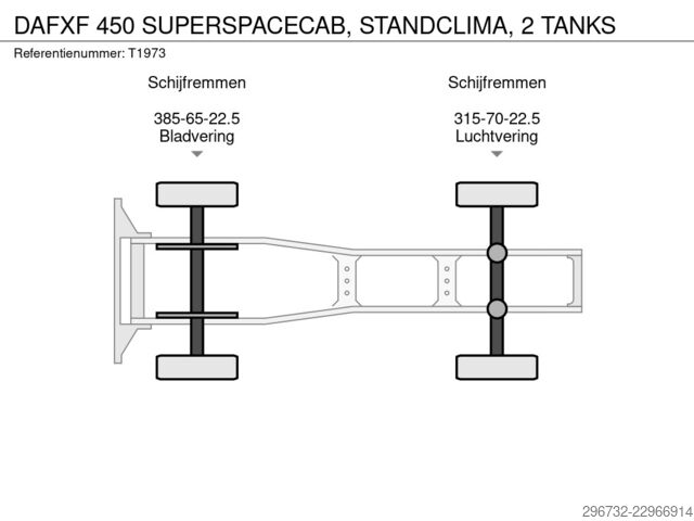 Standard-SZM DAF XF 450 SUPERSPACECAB, STANDCLIMA, 2 TANKS