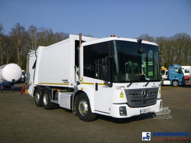 Vehículo de recogida de basuras Mercedes Econic 2630 6x2 RHD Faun refuse truck