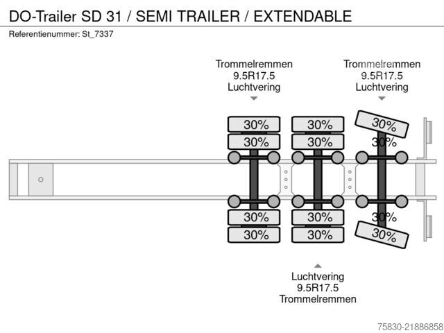 مقطورة نقل منخفضة DO-Trailer SD 31 / SEMI TRAILER / EXTENDABLE