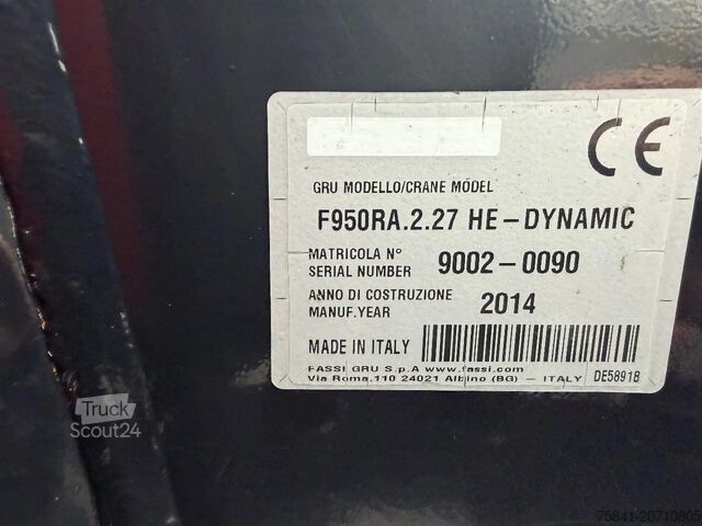 Scania R490 R 490 8x2 Euro 6 FASSI F950 RA.2.27 + JIB Scania R490 R 490 8x2 Euro 6 FASSI F950 RA.2.27 + JIB