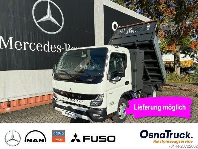 Tippbil skåpbil FUSO 3C15 Hinterkipper+Box Klima,AHK 3,5t,Diff.-Sp.