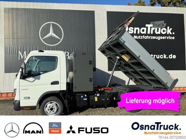 Tippbil skåpbil FUSO 3C15 Hinterkipper+Box Klima,AHK 3,5t,Diff.-Sp.