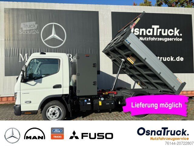 Tippbil skåpbil FUSO 3C15 Hinterkipper+Box Klima,AHK 3,5t,Diff.-Sp.