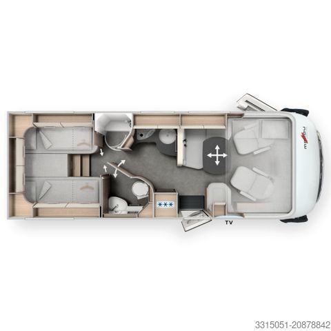 Integrirani avtodom MALIBU I 490 RB LE comfort Tec-Tower+TV+Kaffeem.+Kamera