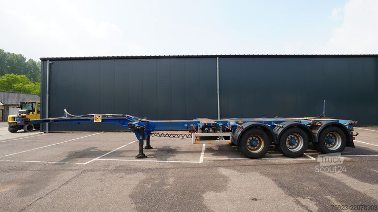 Μεταφορά εμπορευματοκιβωτίων Pacton 3 axle container chassis extendable trailer