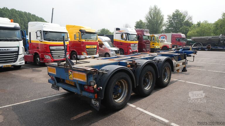 Μεταφορά εμπορευματοκιβωτίων Pacton 3 axle container chassis extendable trailer