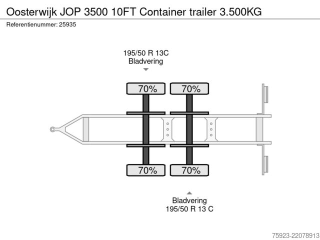 Transporte de contenedores Oosterwijk JOP 3500 10FT Container trailer 3.500KG