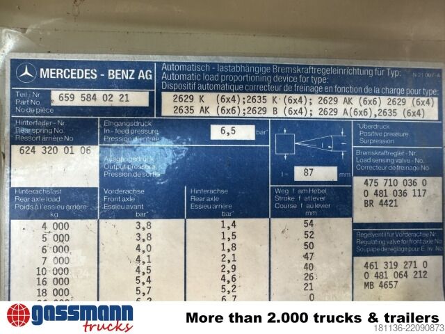 LKW-Fahrgestell Mercedes-Benz SK 2635K 6x4, V8