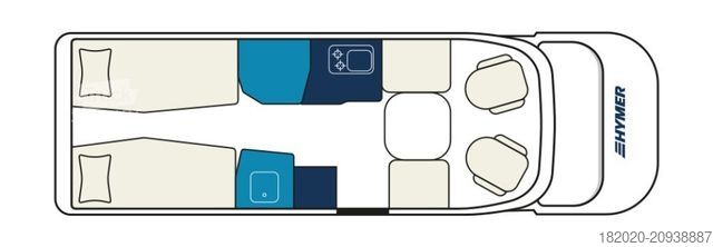 Halvintegreret autocamper HYMER/ERIBA Tramp S 685 (33) SAT+TV, GFK, 170 PS