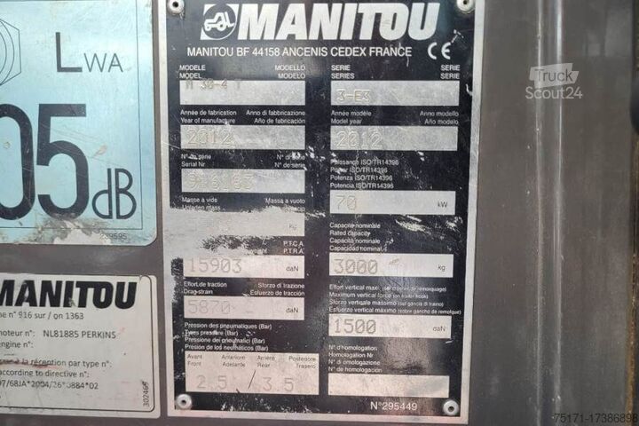 Περονοφόρο ανυψωτικό όλου του εδάφους Manitou M30-4 Valid Inspection, *Guarantee, Diesel, 4x4 Dr