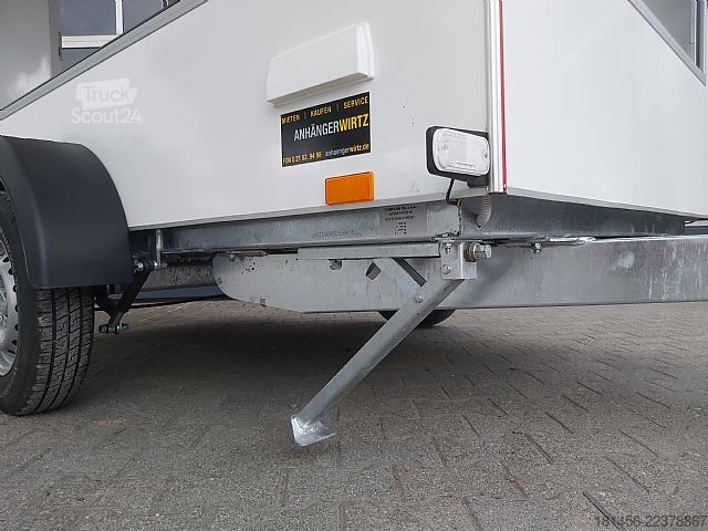 Verkoopaanhanger trailershop Event Trailer Infostand 2 Klappen 230Volt Licht