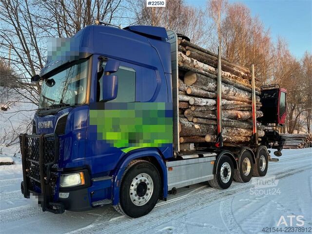  Scania R770 Pusher Timber Truck with Jonsred J1088 crane