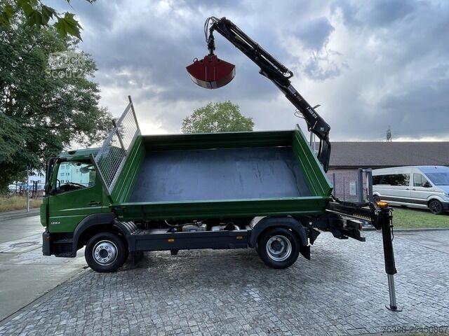 Macara montată pe camion mercedes-benz Atego 1224 Zweiseitenkipper Kran Greifer *Klima*