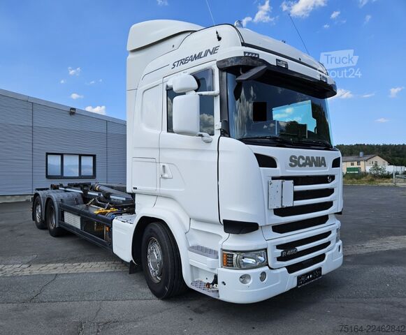 Autocamion cu cârlig pentru containere SCANIA R 450 6x2 Nachlauflenkachse