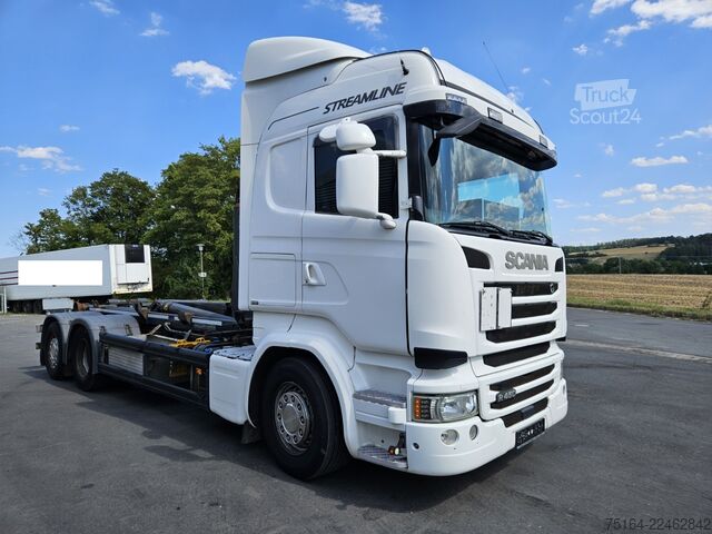 Autocamion cu cârlig pentru containere SCANIA R 450 6x2 Nachlauflenkachse