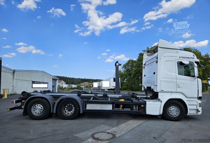 Autocamion cu cârlig pentru containere SCANIA R 450 6x2 Nachlauflenkachse