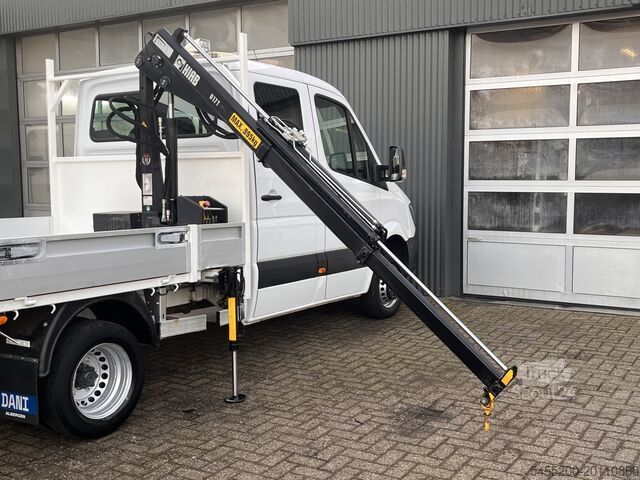 Nákladné vozidlo s plošinou a žeriavom Mercedes-Benz Sprinter 513cdi 130pk DC Laadkraan Hiab 017T Ai...