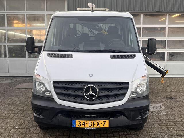 Nákladné vozidlo s plošinou a žeriavom Mercedes-Benz Sprinter 513cdi 130pk DC Laadkraan Hiab 017T Ai...
