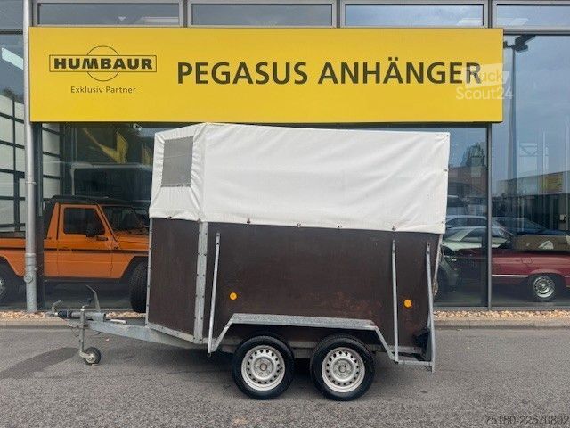 Atrelado de transporte de cavalos  KH Anhängerbau 2 Pferdeanhänger Holz/Plane 2t.