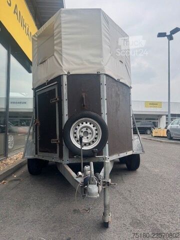 Atrelado de transporte de cavalos  KH Anhängerbau 2 Pferdeanhänger Holz/Plane 2t.