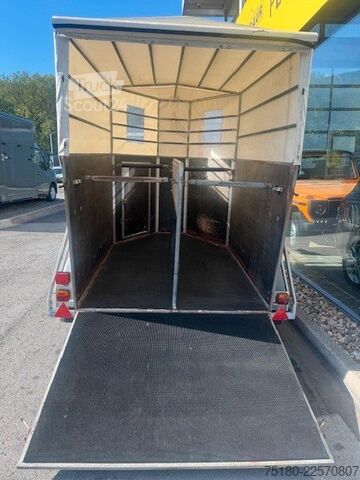 Atrelado de transporte de cavalos Alf ALF 2 Pferdeanhänger Viehanhänger Holz/Plane 2t.