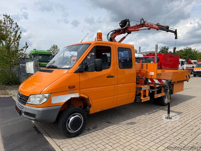 Pick-up van MERCEDES-BENZ Sprinter 413 CDI 4X4 ALLRAD DoKa+Kran Atlas 35.1