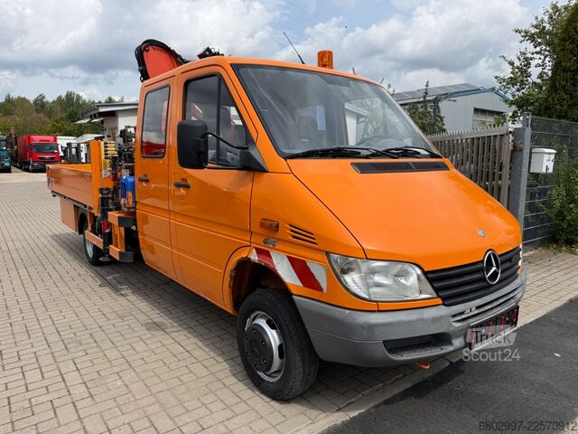 Pick-up van MERCEDES-BENZ Sprinter 413 CDI 4X4 ALLRAD DoKa+Kran Atlas 35.1