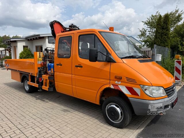 Pick-up van MERCEDES-BENZ Sprinter 413 CDI 4X4 ALLRAD DoKa+Kran Atlas 35.1