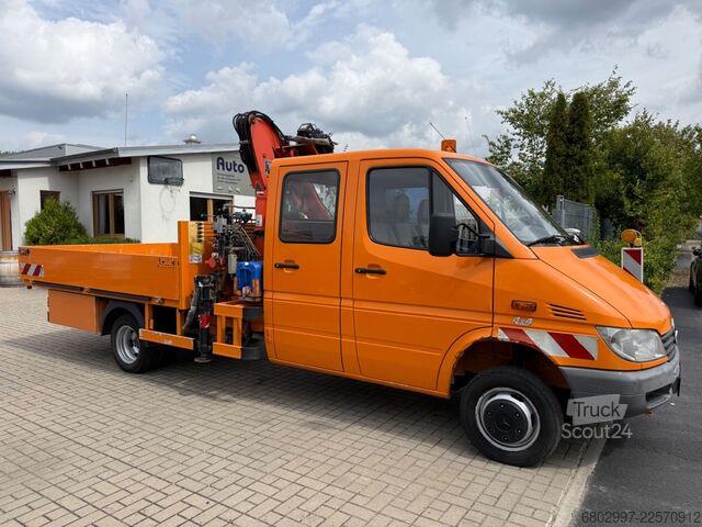 Pick-up van MERCEDES-BENZ Sprinter 413 CDI 4X4 ALLRAD DoKa+Kran Atlas 35.1