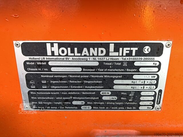 Nožnicový zdvíhací stôl Holland-Lift N165-12EL Combistar (16.5 m)