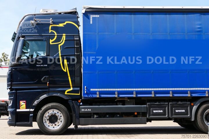 Камион платформа с брезент MAN TGX 26.510 PP Retarder XL-Tank Mitnahmestapler