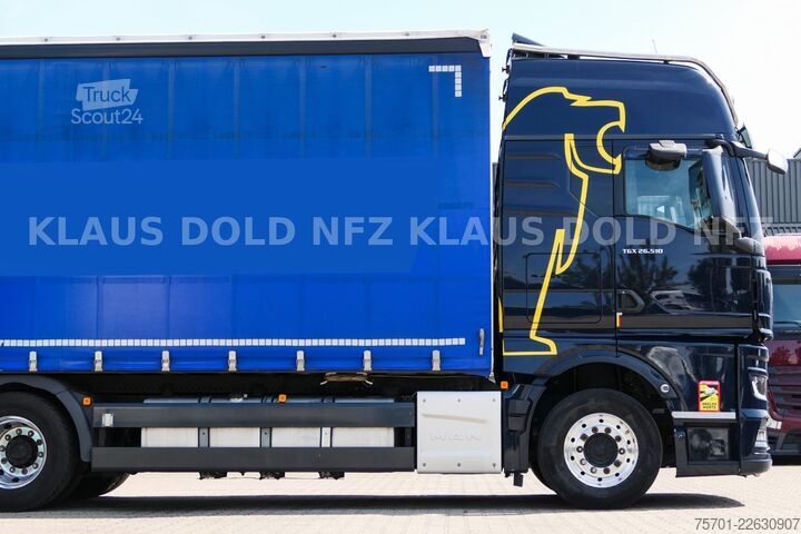 Камион платформа с брезент MAN TGX 26.510 PP Retarder XL-Tank Mitnahmestapler