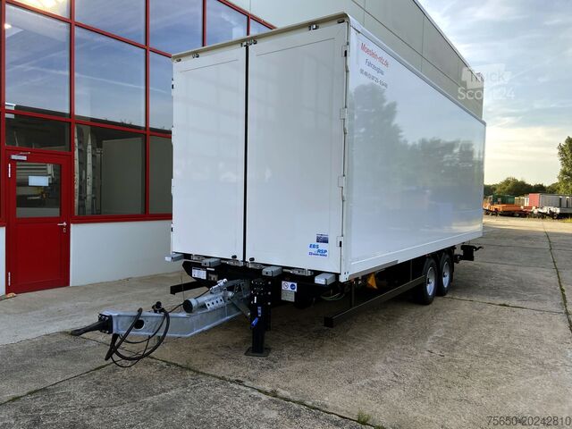 Remorque à caisse Möslein TK0105D-L Weiß  Tandem Koffer, Ladebordwand 1,5 t + DurchladbarNeufahrzeug --