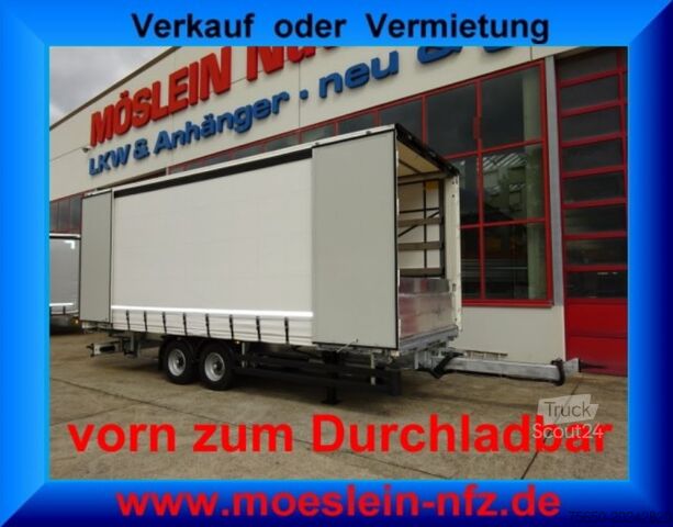 Brandalı açık römork Möslein TPW 105 D Schwebheim  Tandem- Planenanhänger Durchladen