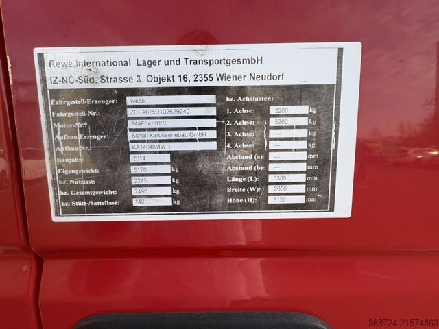 Furgão frigorífico IVECO Eurocargo75E190*Automatik*Carrier*LBW*Klima*4,15